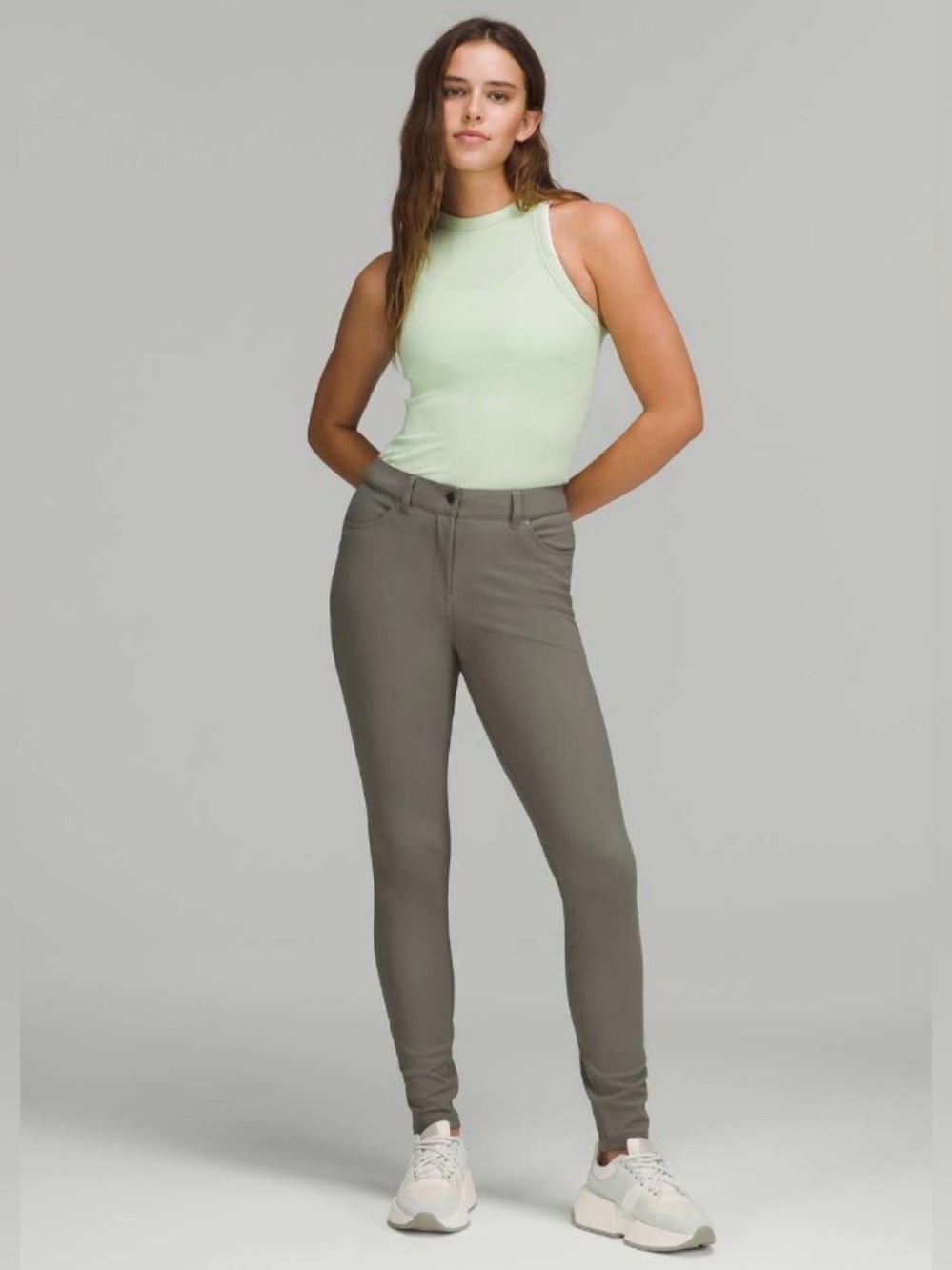 Lululemon City Sleek Slim-Fit 5 Pocket High-Rise Pant - Grey Sage size 27